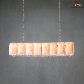 Charles Multicurve Calcite Rectangular Chandelier, Modern Elegance Lamp for Living Rooms, Dining Areas, and Bedrooms