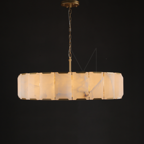 Charles Multicurve Calcite Round Chandelier, Modern Illuminate Lamp for Living Room
