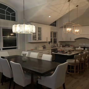 Charles Multicurve Calcite Round Chandelier, Modern Illuminate Lamp for Living Room