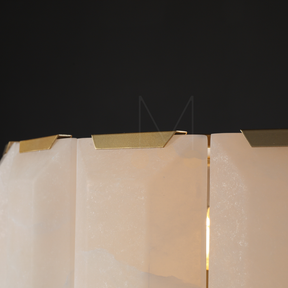 Charles Multicurve Calcite Round Chandelier, Modern Illuminate Lamp for Living Room