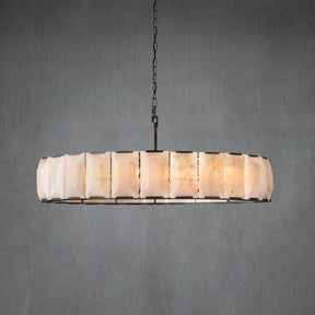 Charles Multicurve Calcite Round Chandelier, Modern Illuminate Lamp for Living Room
