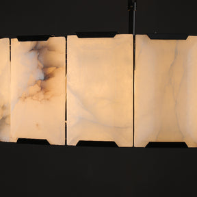 Charles Multicurve Calcite Round Chandelier, Modern Illuminate Lamp for Living Room