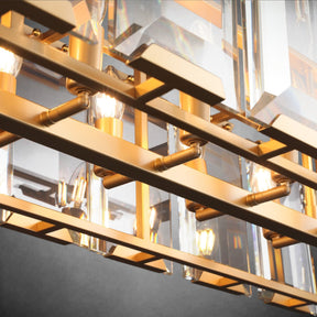 Charles Multicurve Modern Crystal Rectangular Chandelier