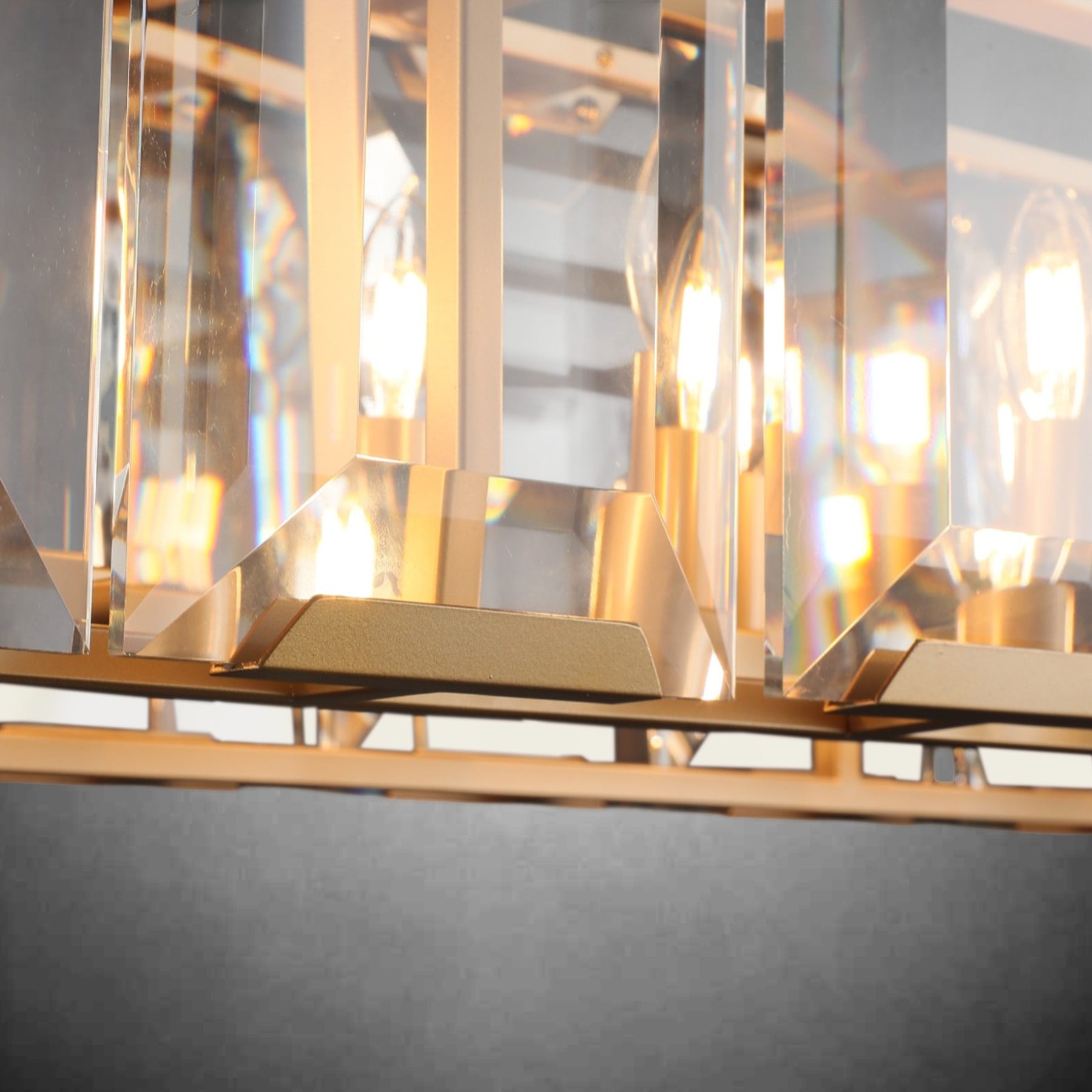 Charles Multicurve Modern Crystal Rectangular Chandelier