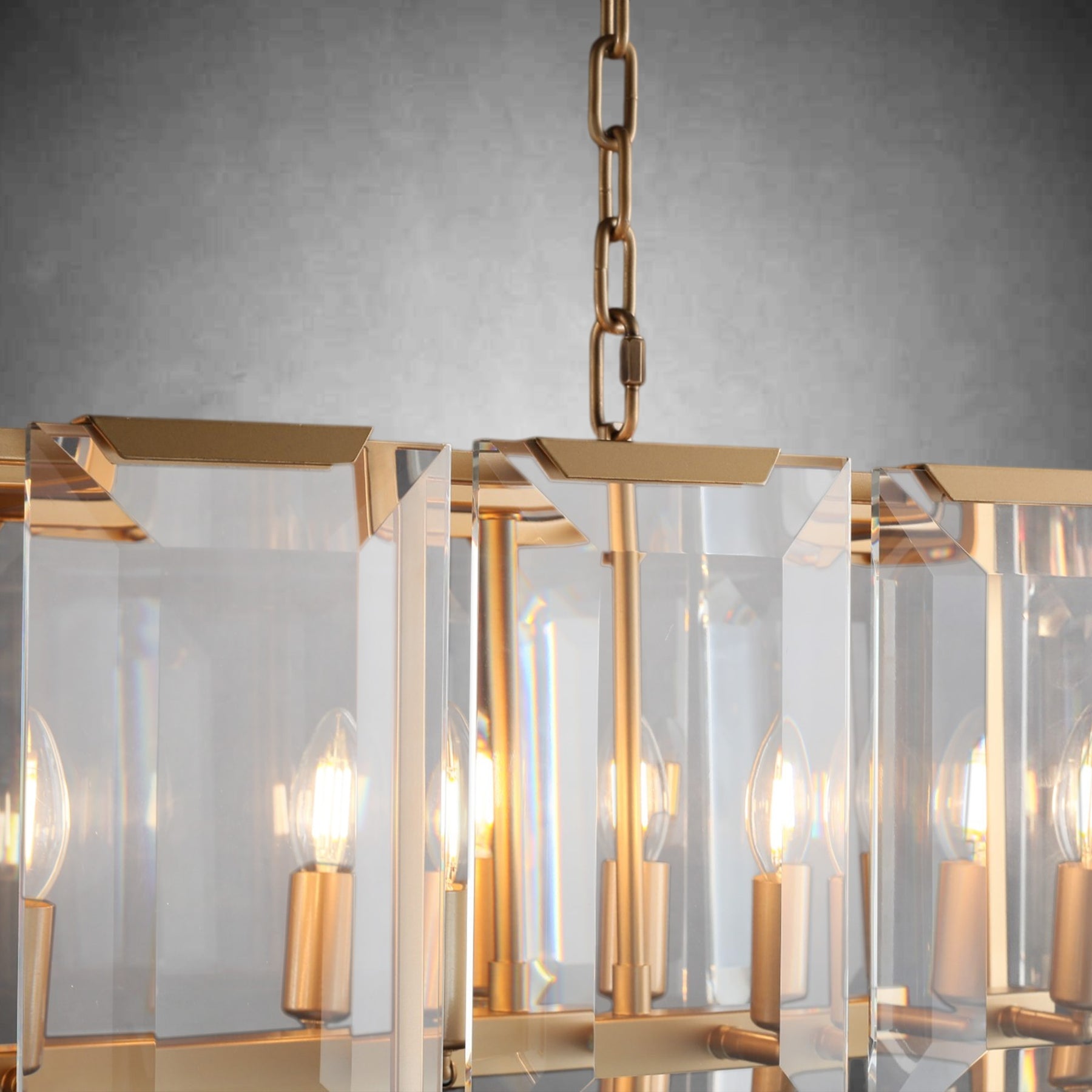 Charles Multicurve Modern Crystal Rectangular Chandelier