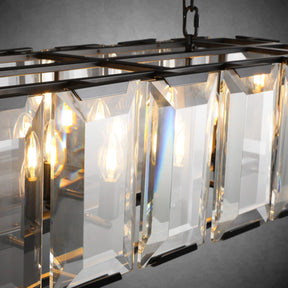 Charles Multicurve Modern Crystal Rectangular Chandelier