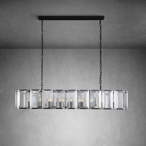 Charles Multicurve Modern Crystal Rectangular Chandelier
