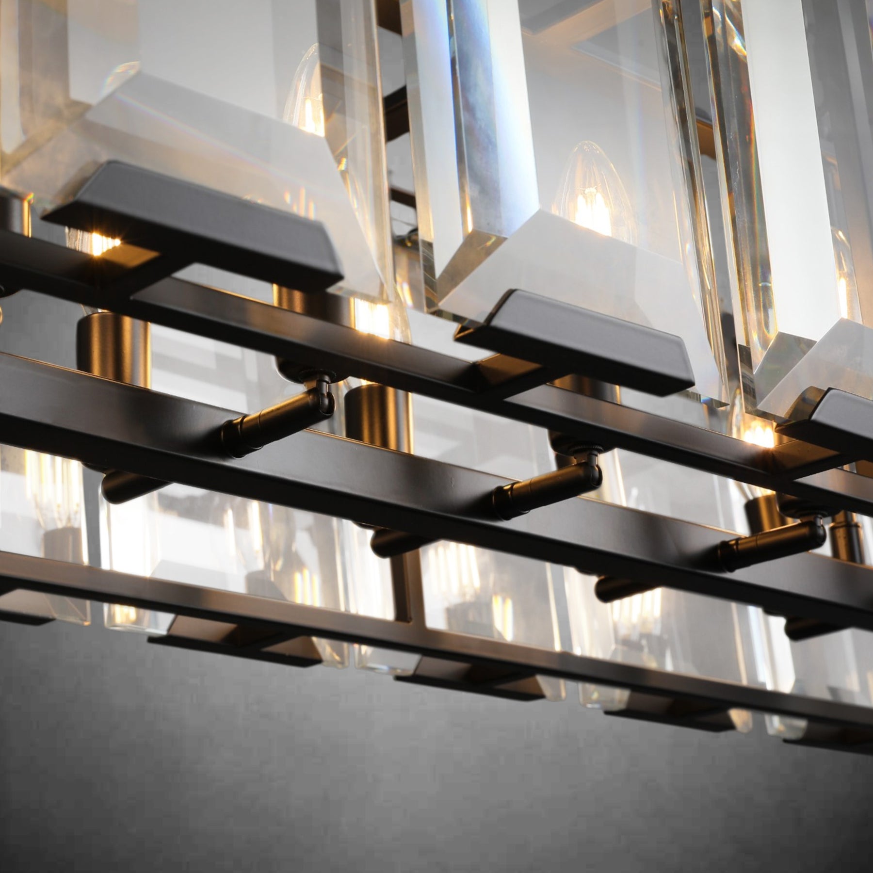 Charles Multicurve Modern Crystal Rectangular Chandelier