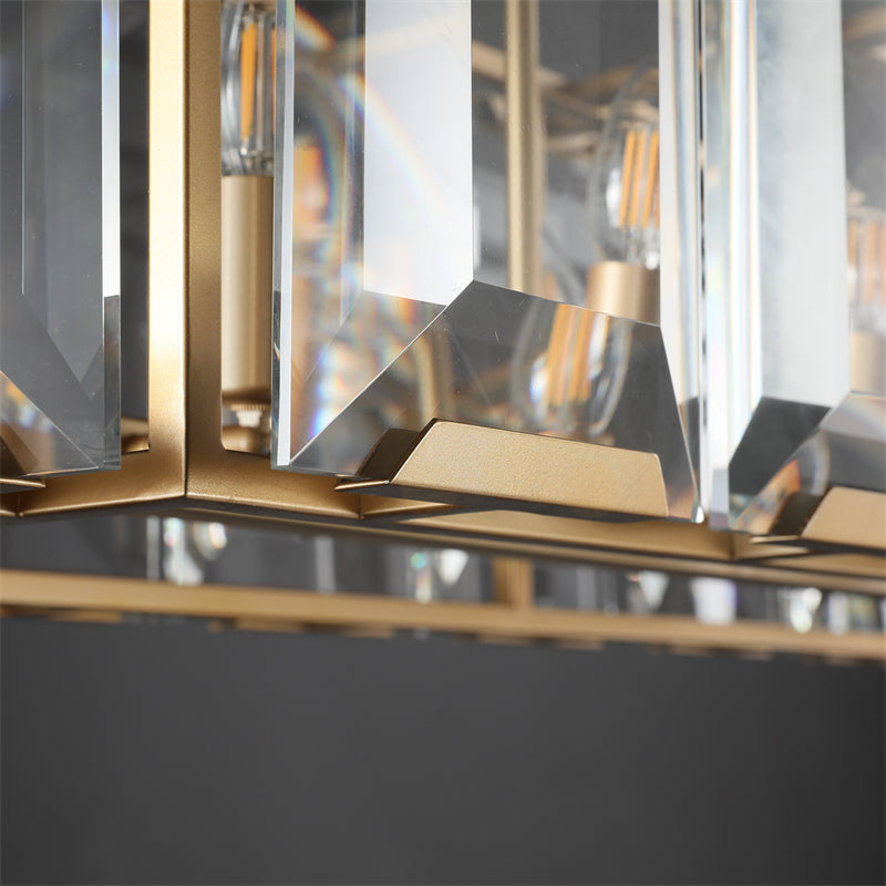 Charles Multicurve Modern Crystal Rectangular Chandelier, Luxury Elegance Lamp