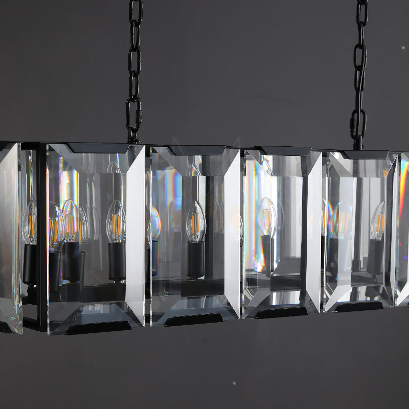 Charles Multicurve Modern Crystal Rectangular Chandelier, Luxury Elegance Lamp