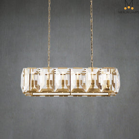 Charles Multicurve Modern Crystal Rectangular Chandelier, Luxury Elegance Lamp