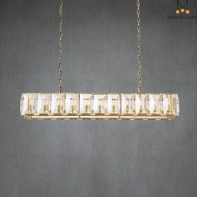 Charles Multicurve Modern Crystal Rectangular Chandelier, Luxury Elegance Lamp