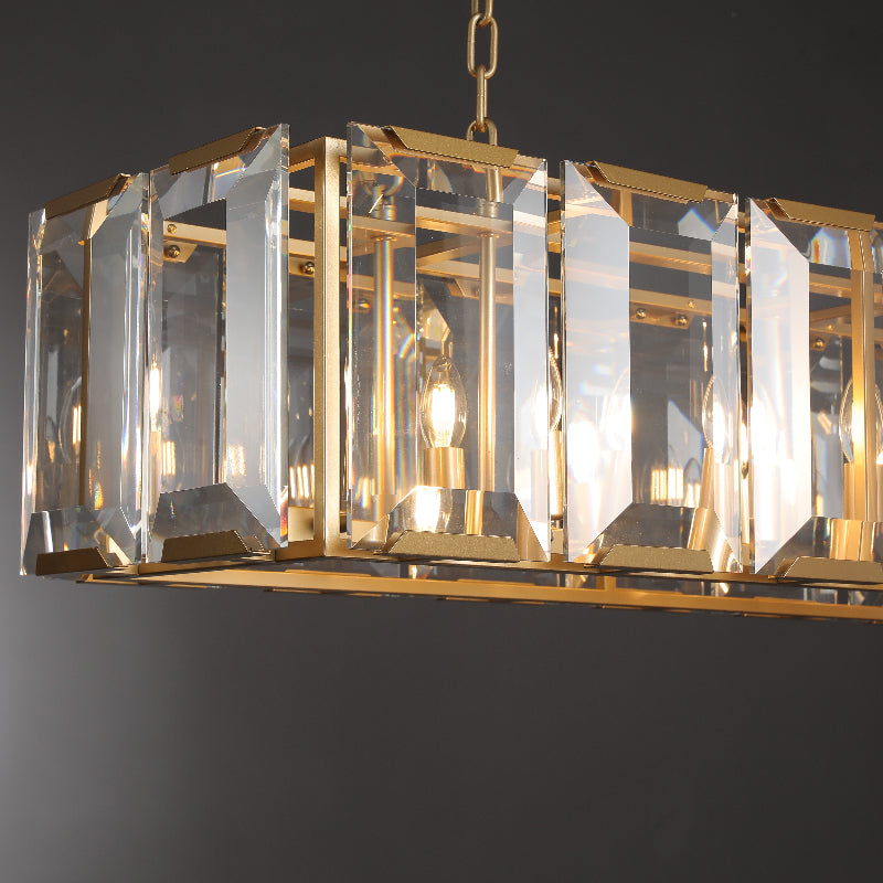 Charles Multicurve Modern Crystal Rectangular Chandelier, Luxury Elegance Lamp