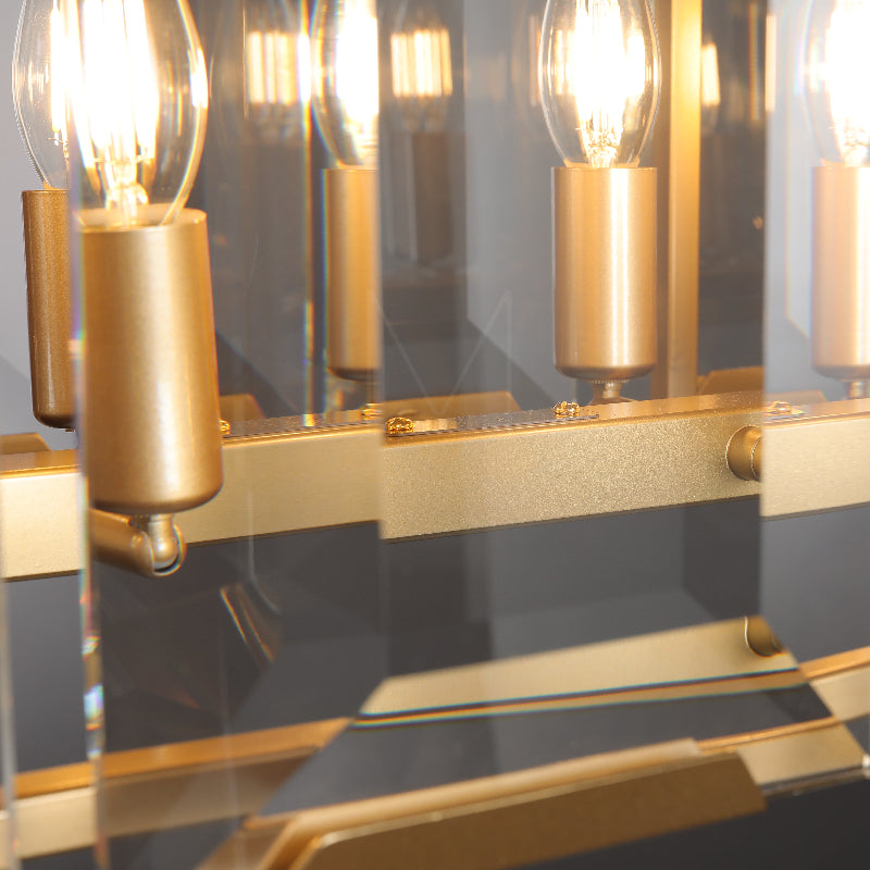 Charles Multicurve Modern Crystal Rectangular Chandelier, Luxury Elegance Lamp