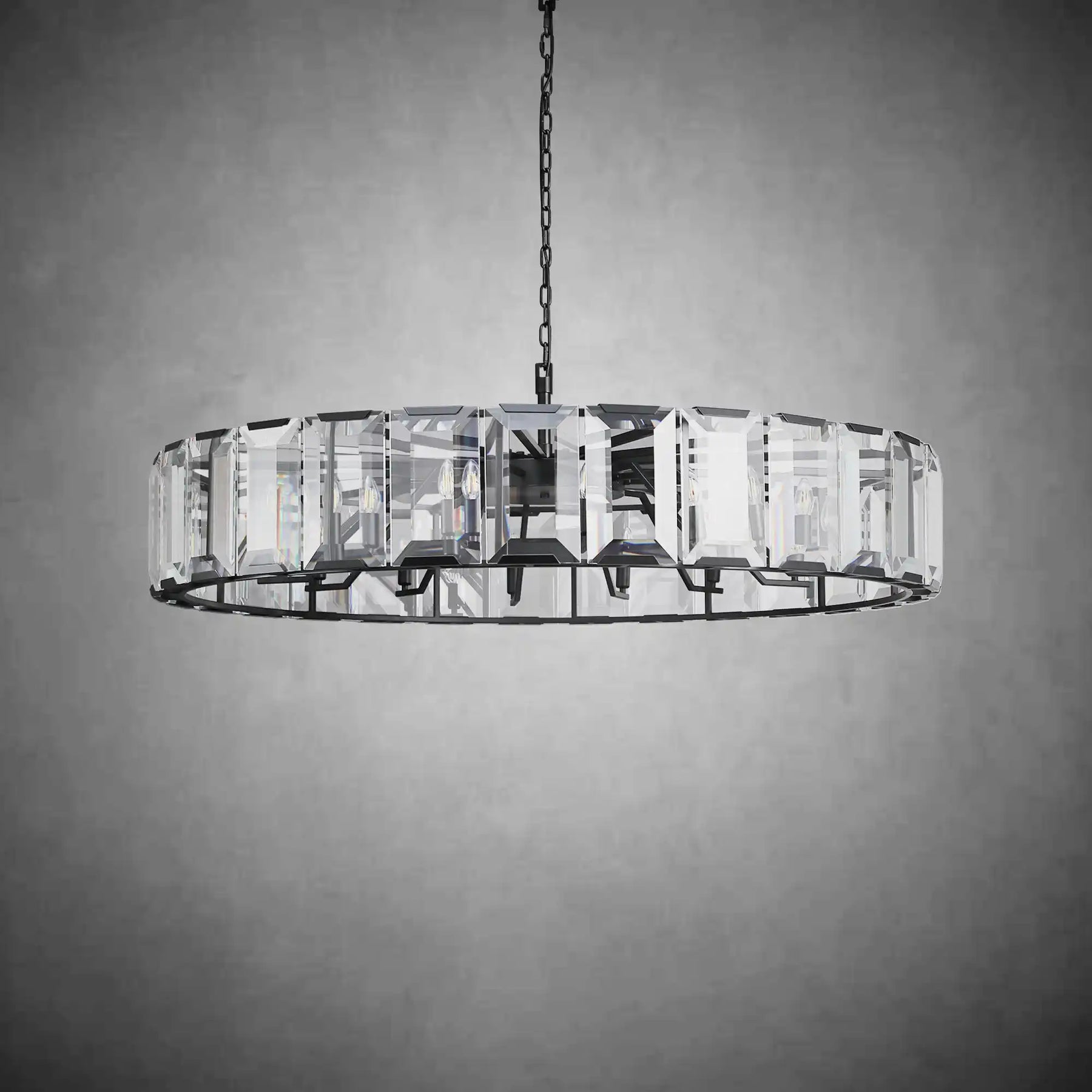 Charles Multicurve Modern Crystal Round Chandelier