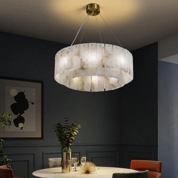 Alabaster Modern Round Chandelier  rbrights 22.4" D  