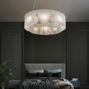 Alabaster Modern Round Chandelier  rbrights   