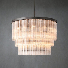 Cieno Round 3-Tier Chandelier 48″-Merlin Lamps-Bronze-merlinlamps