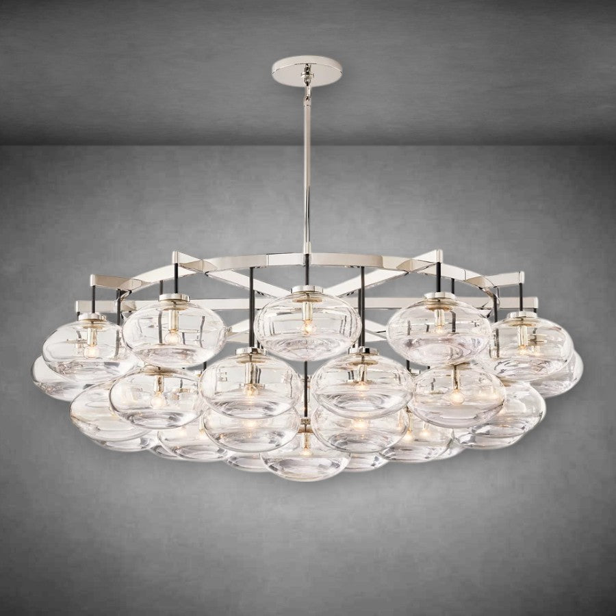Clear Calus Glass Round chandelier 60”