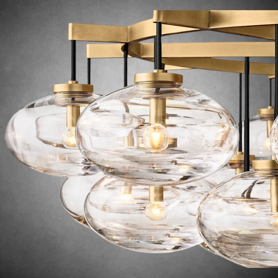 Clear Calus Glass Round chandelier 60”