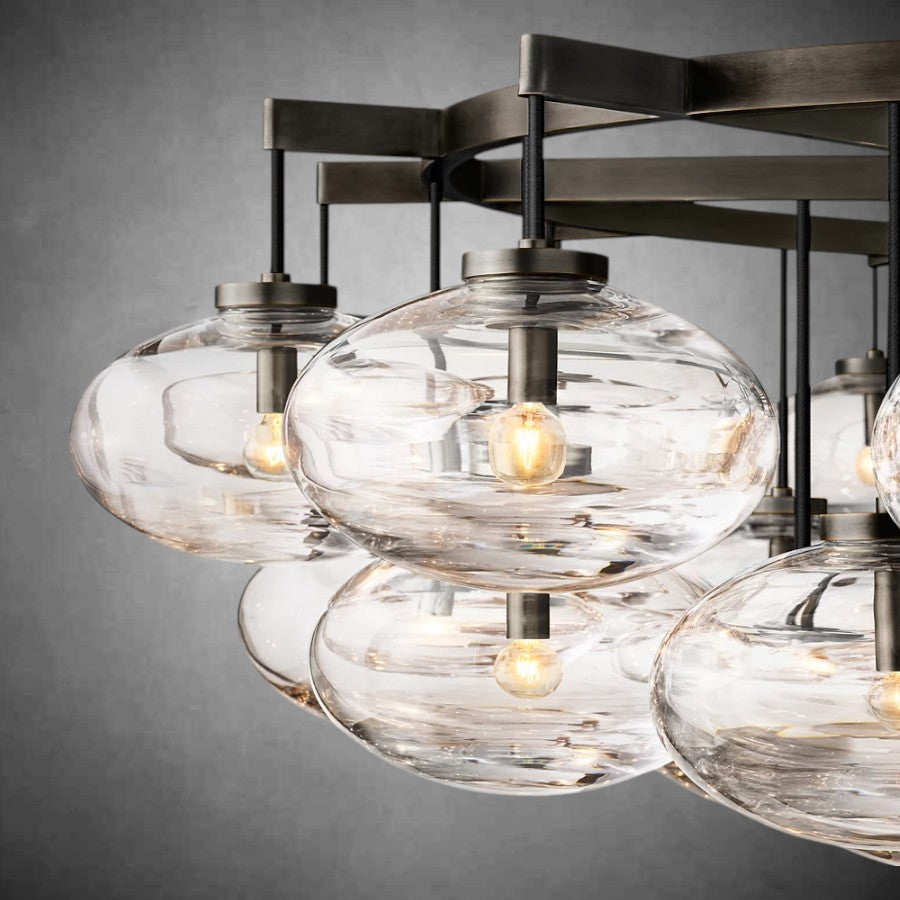 Clear Calus Glass Round chandelier 60”