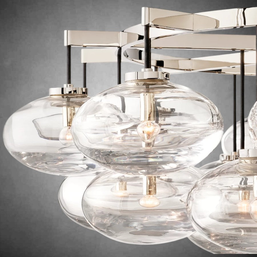 Clear Calus Glass Round chandelier 60”