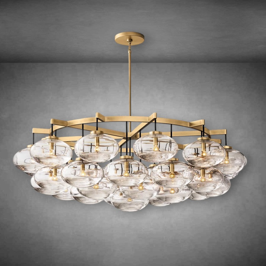 Clear Calus Glass Round chandelier 60”