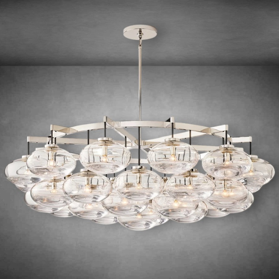 Clear Calus Glass Round chandelier 60”