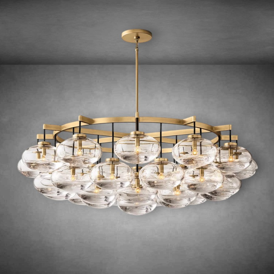 Clear Calus Glass Round chandelier 60”