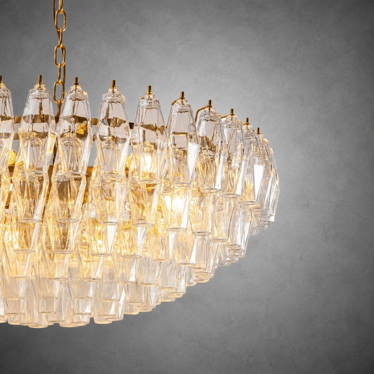 Sorrento Clear Polyhedron Glass Chandelier