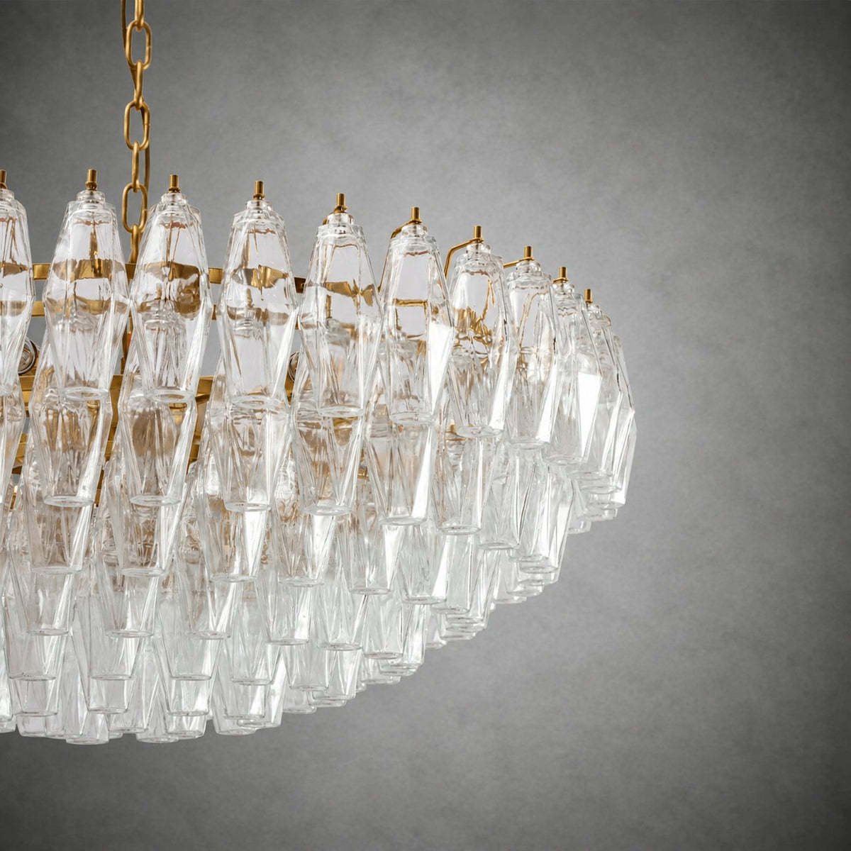 Sorrento Clear Polyhedron Glass Chandelier