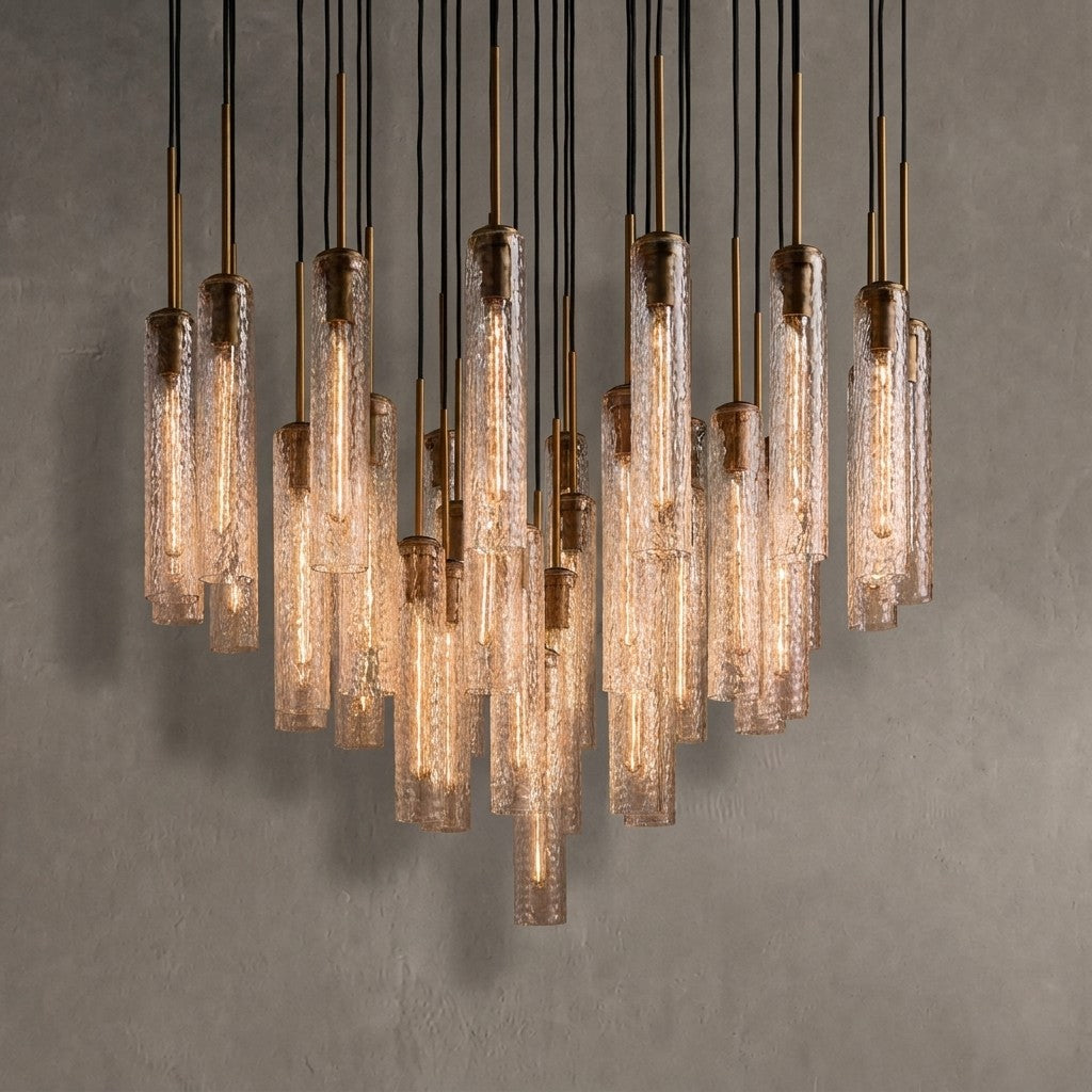 Colvane Hammered Glass Round Chandelier