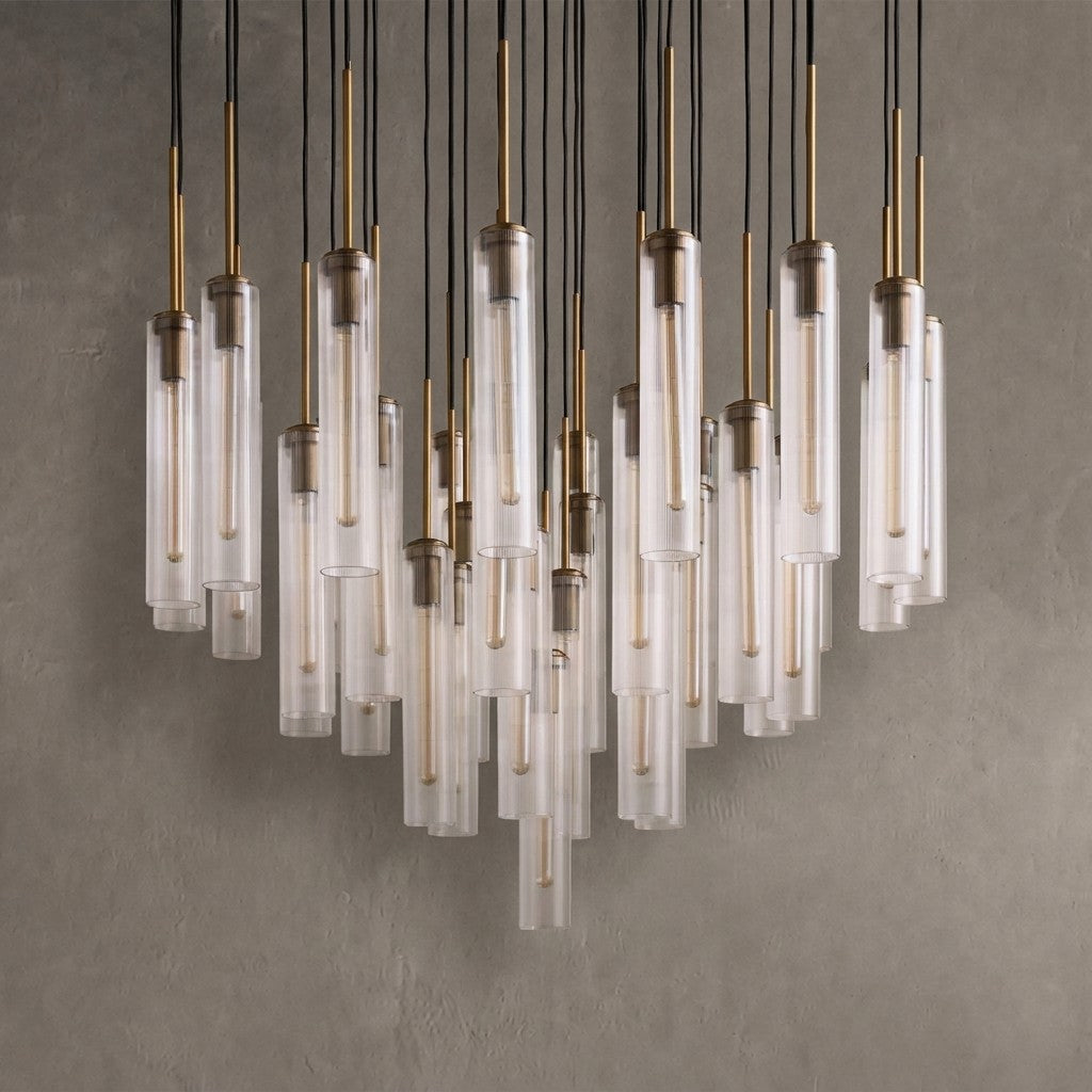 Colvane Hammered Glass Round Chandelier