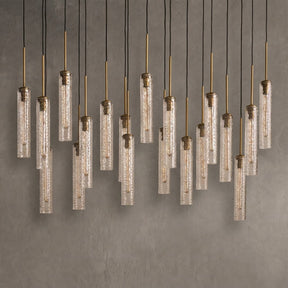 Colvane Linear Hammered Glass Chandelier