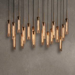 Colvane Linear Hammered Glass Chandelier