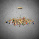 Colorful Raindrop Brass Branch Chandelier