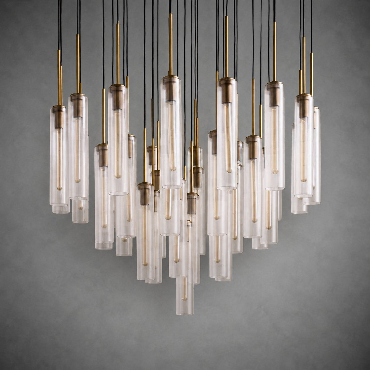 Colvane Hammered Glass Round Chandelier