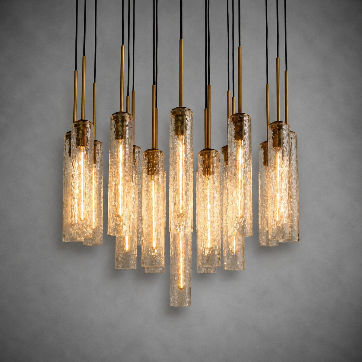 Colvane Hammered Glass Round Chandelier