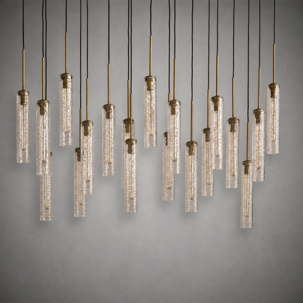 Colvane Linear Hammered Glass Chandelier