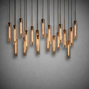 Colvane Linear Hammered Glass Chandelier