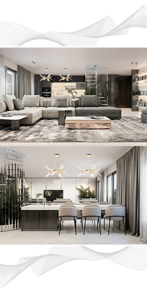 Craig LED Round Ring Wave Chandelier Lighting