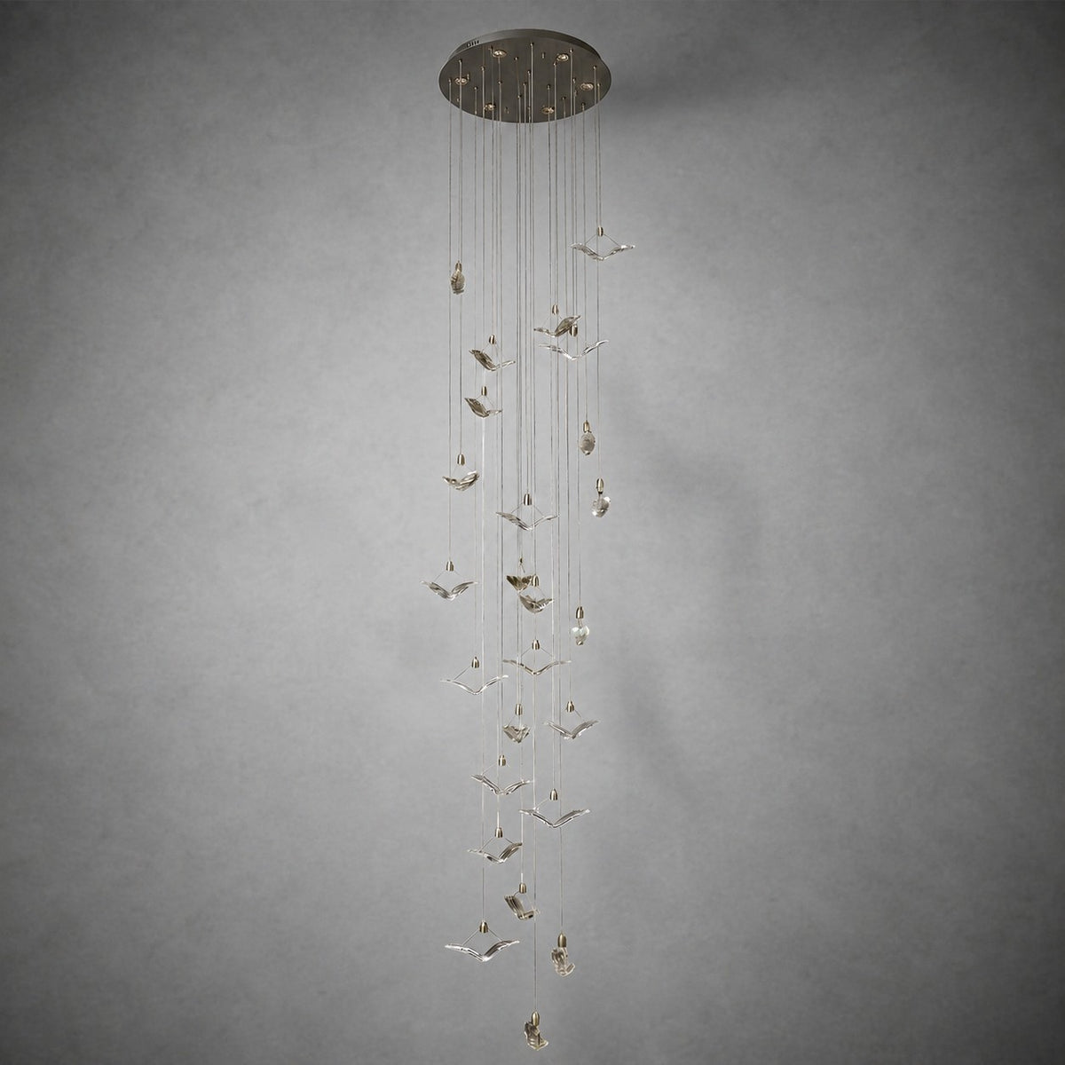 Crane Cascading Handmade Glass Chandelier