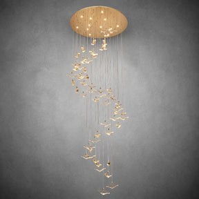 Crane Cascading Handmade Glass Chandelier
