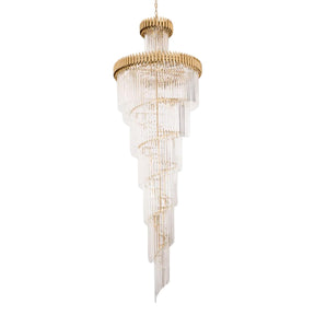 Crystal Spiral Chandelier – Gold Finish 39‑in Diameter