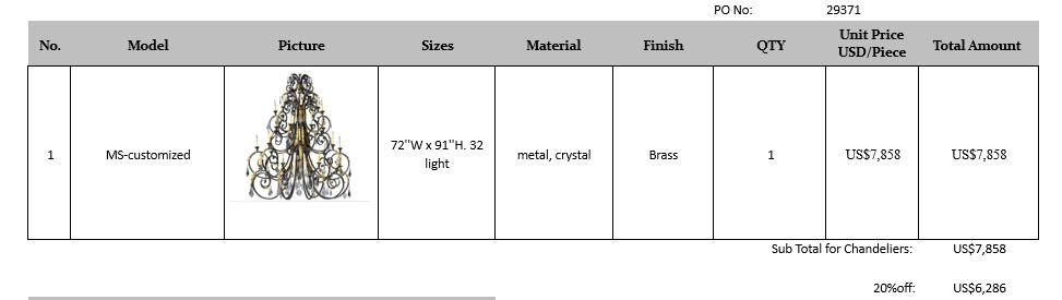 Customized Chandelier - Sylvia Vargas