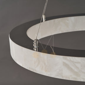 Maurice Modern Alabaster Halo Round Chandelier 31" 40" 60"