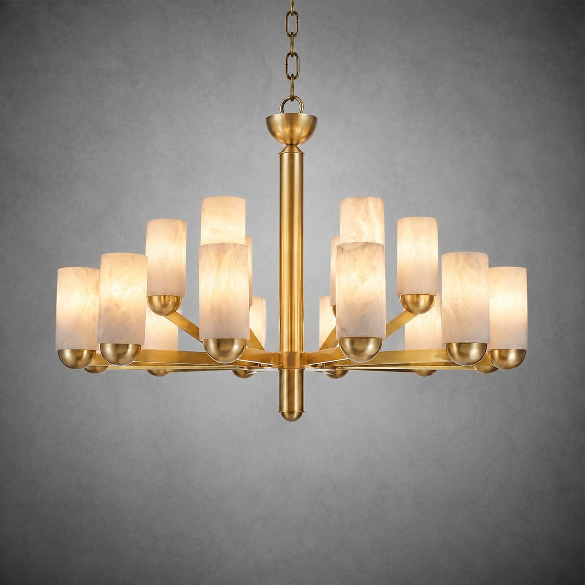 Cylinder Shade Alabaster Pendant Light
