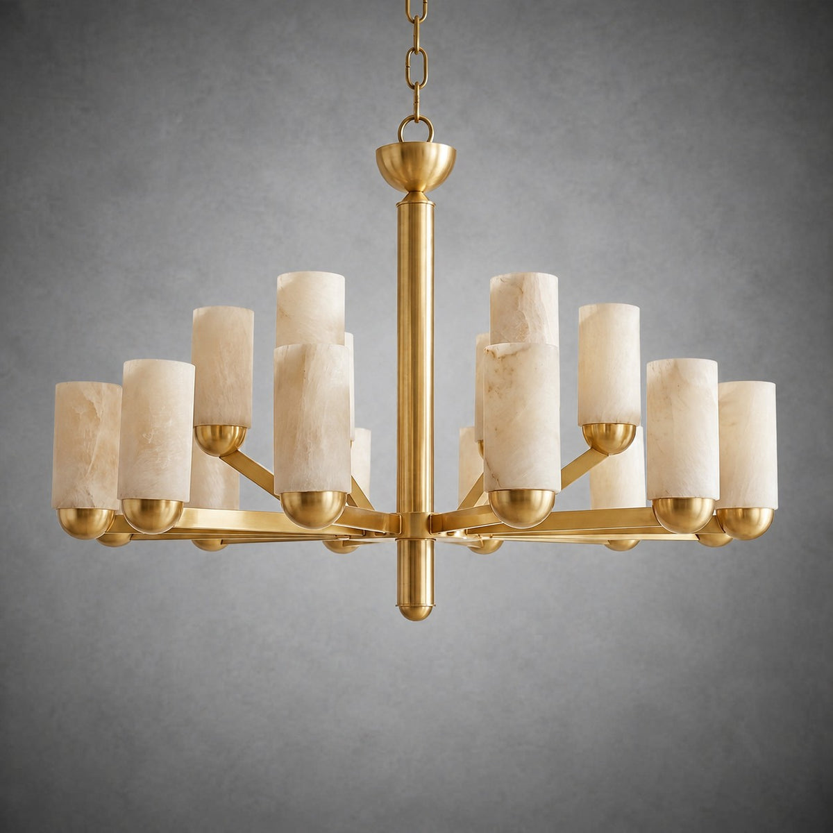 Cylinder Shade Alabaster Pendant Light