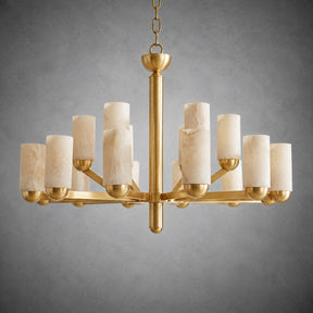 Cylinder Shade Alabaster Pendant Light