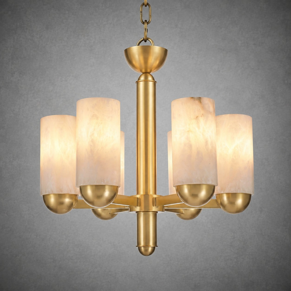 Cylinder Shade Alabaster Pendant Light